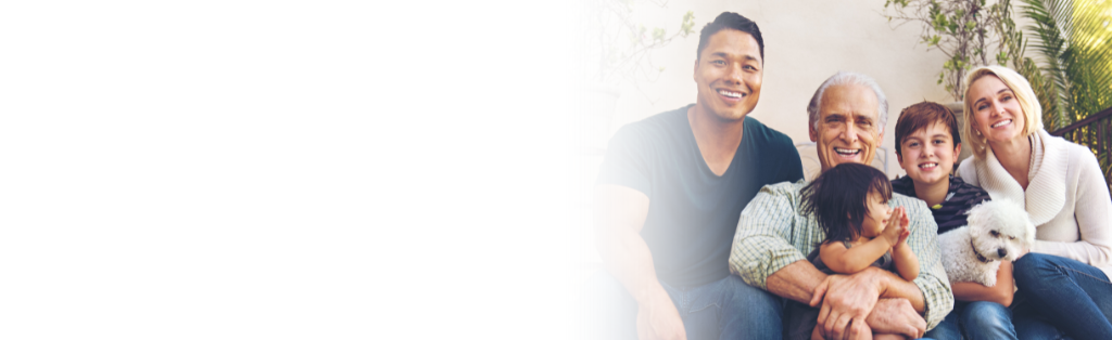 Piture of smiling family.