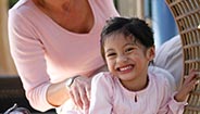 Girl smiling in playground