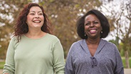 Two women smiling