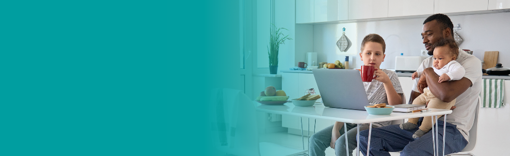 Family eating breakfast