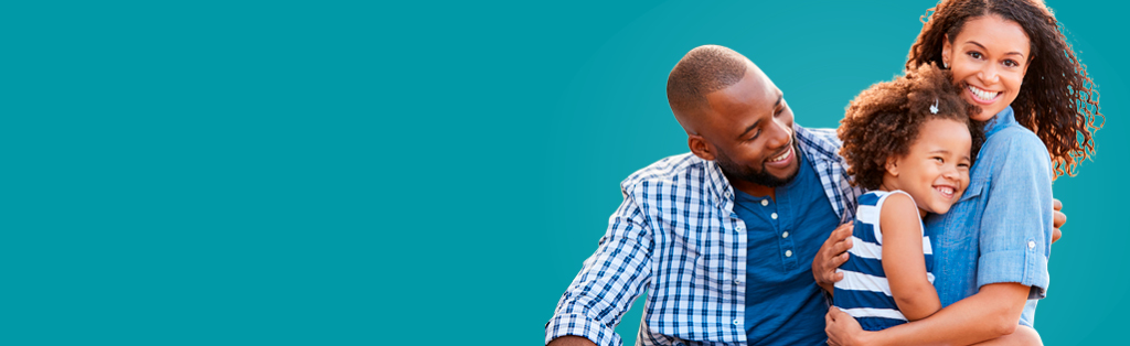 young family smiling