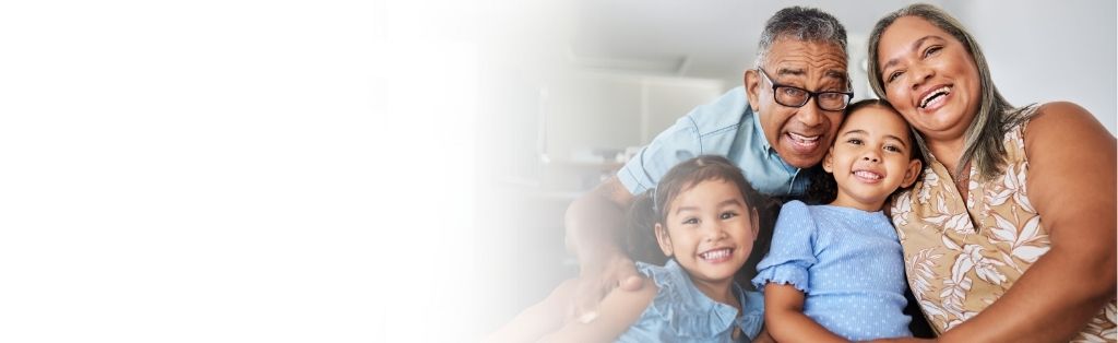 Family eating breakfast