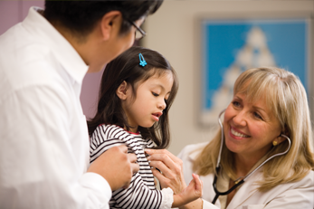 girl getting a check up