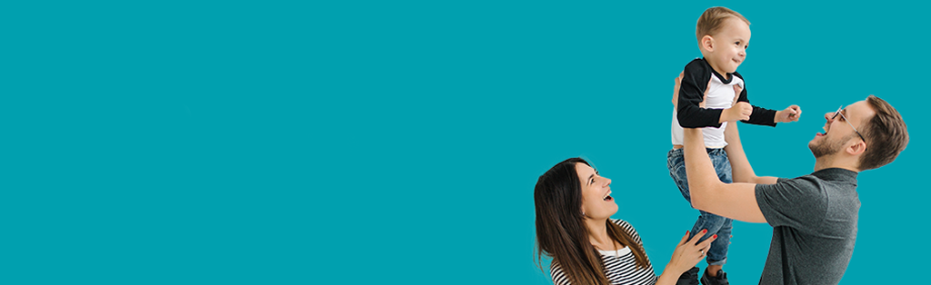 mujer, hombre, sosteniendo un niño